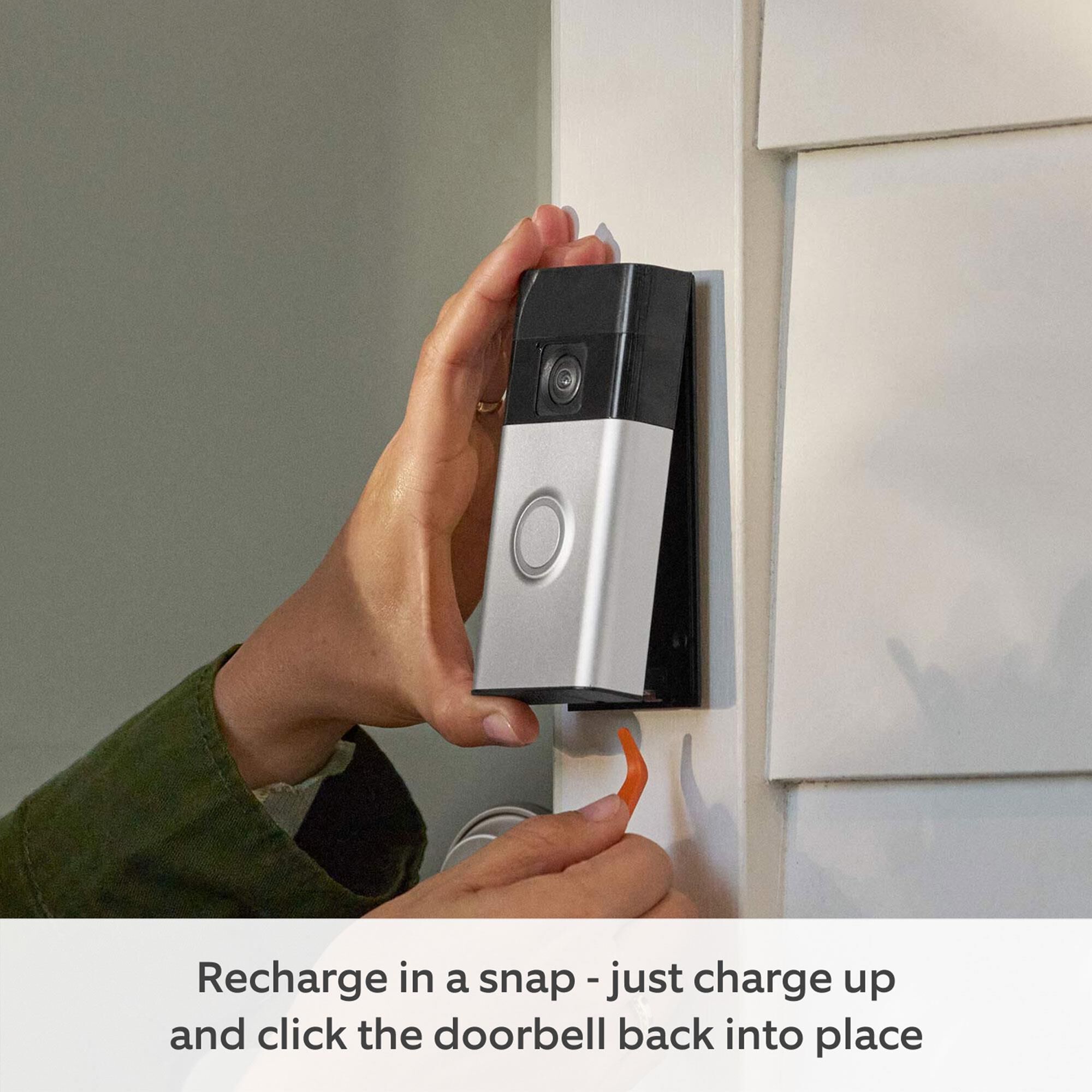 Ring Battery Doorbell and Indoor Cam Set in Satin Nickel and White