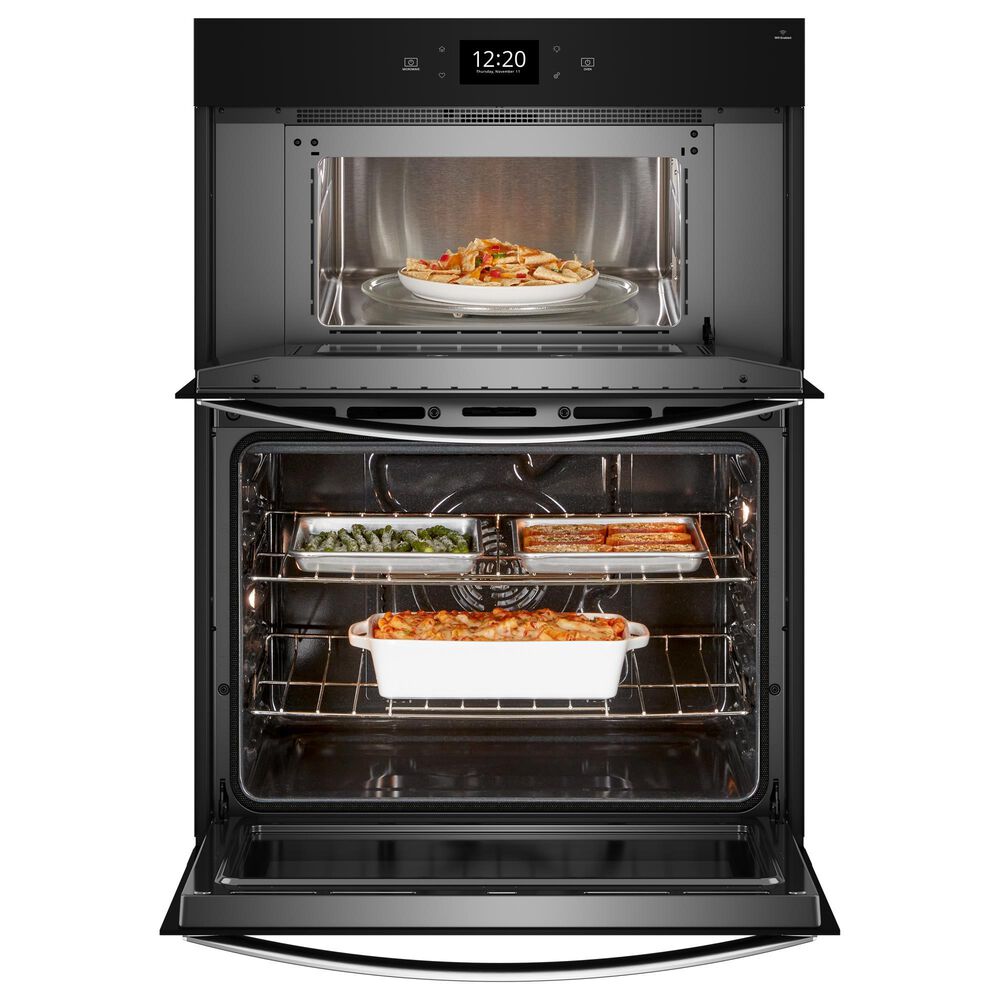 Whirlpool 2-Piece Kitchen Package with 6.4 Cu. Ft. Wall Oven Microwave and Electric Cooktop in Fingerprint Resistant Stainless Steel, , large