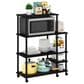 HOMLUX Turn-N-Tube 3-Tier Rolling Kitchen Shelf Cart in Americano and Black, , large