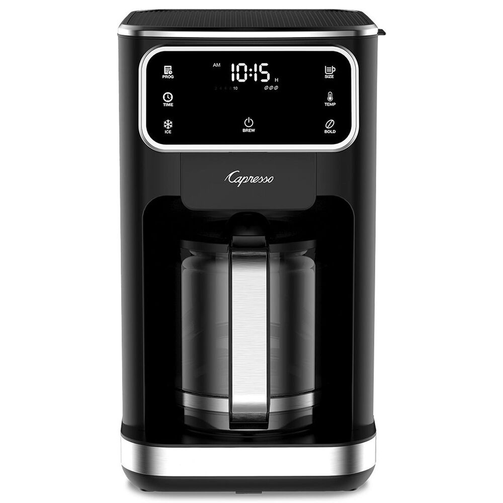 Jura 12-Cup Touchscreen Coffee Maker with Glass Carafe in Black and Stainless Steel, , large