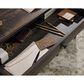 Sauder Steel River Desk in Carbon Oak and Black, , large