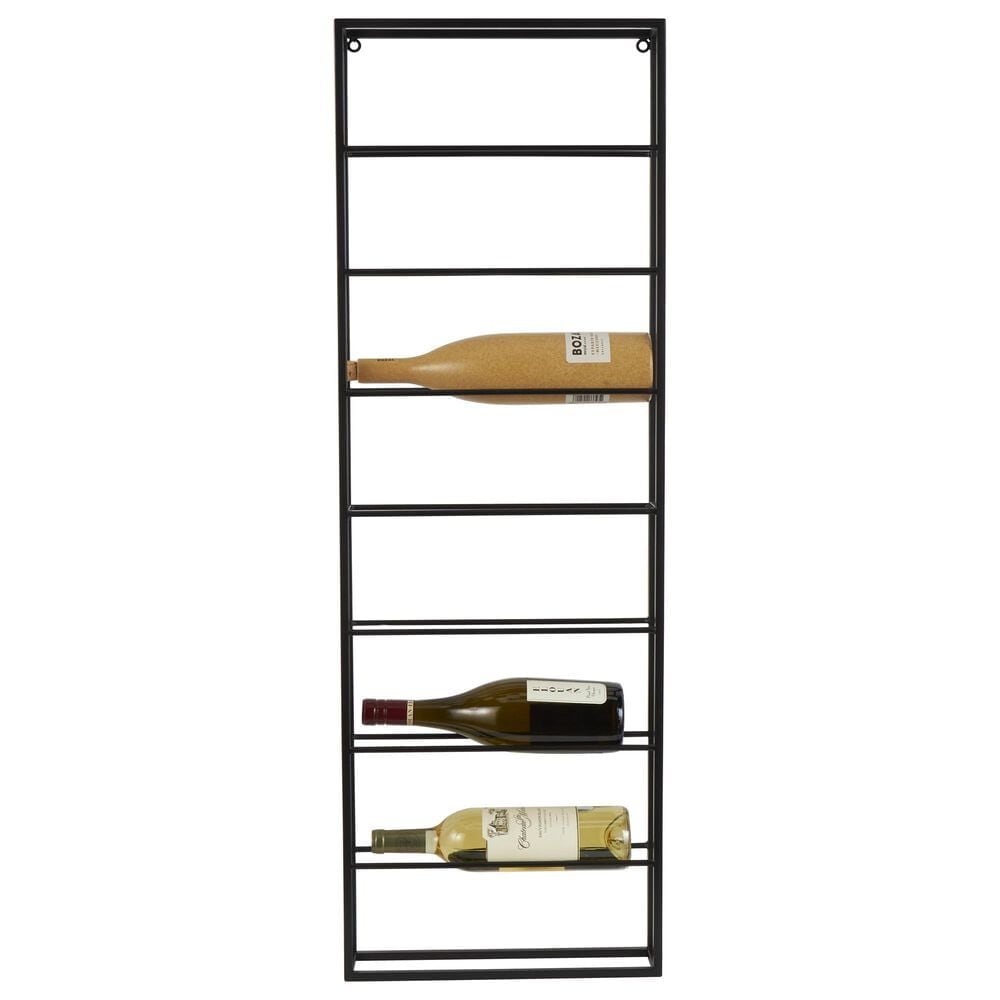 Maple and Jade 8-Bottle Display Wall Wine Rack with Open Style Frame in Matte Black, , large