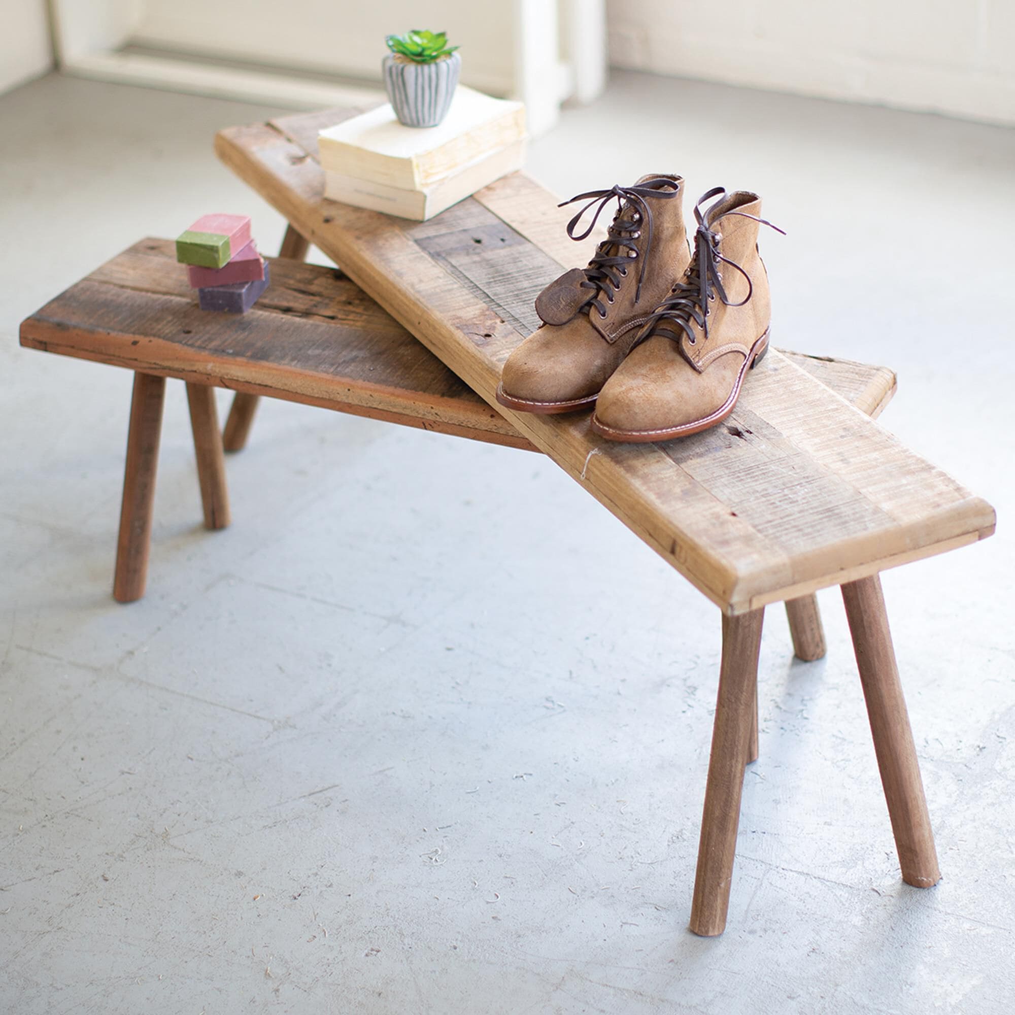 Kalalou Accent Bench in Natural Set of 2 NFM
