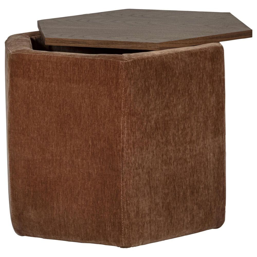 Jonathan Louis Hexel Storage Ottoman in Amici Ginger, , large