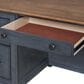 Legends Home Americana 2-Piece Executive Desk with Bookcase Pier Set in Corduroy Blue and Whiskey, , large