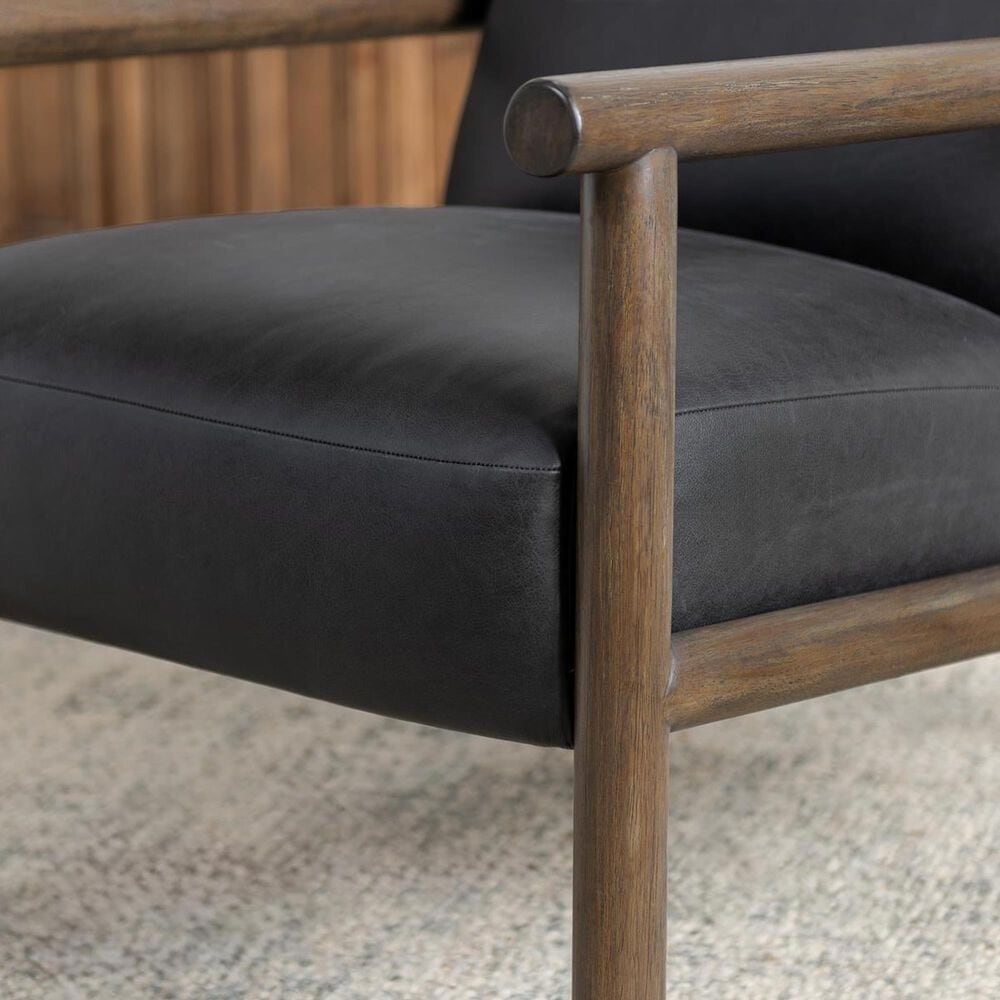 Classic Home Azoria Leather Accent Chair in Black, , large