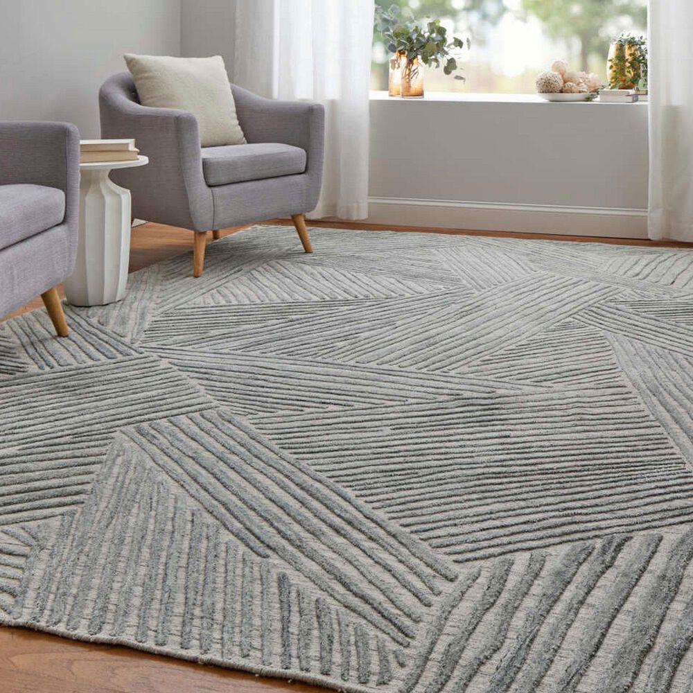 Feizy Elias 8&#39; x 10&#39; Green and Gray Area Rug, , large