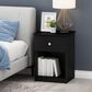 HOMLUX 1-Drawer Modern Nightstand with Knob Handle in Black Oak, , large