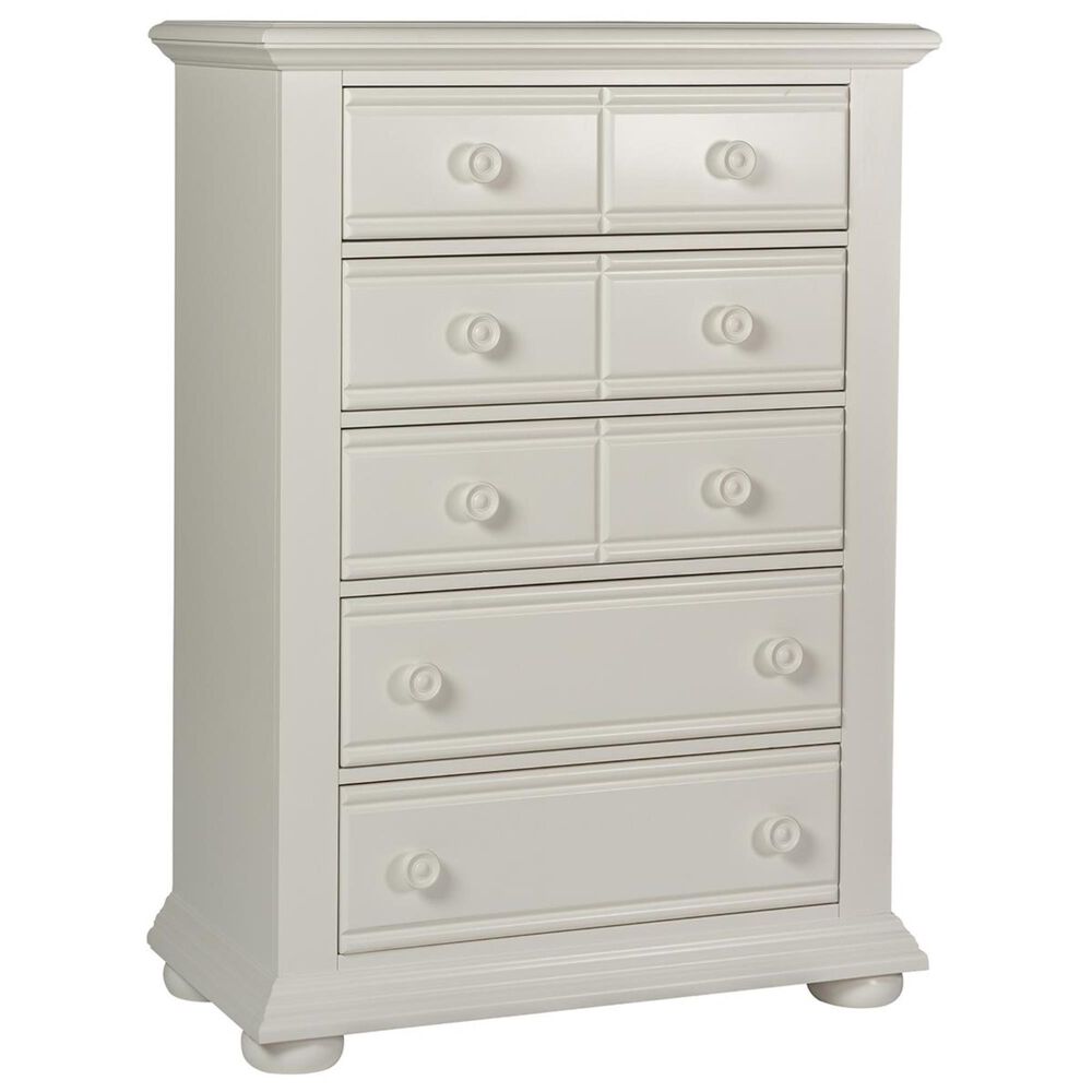 Belle Furnishings Summer House 5 Drawer Chest in Oyster White, , large