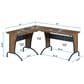 Rta Products Llc Deluxe L-Shaped Desk in Mahogany and Grey, , large