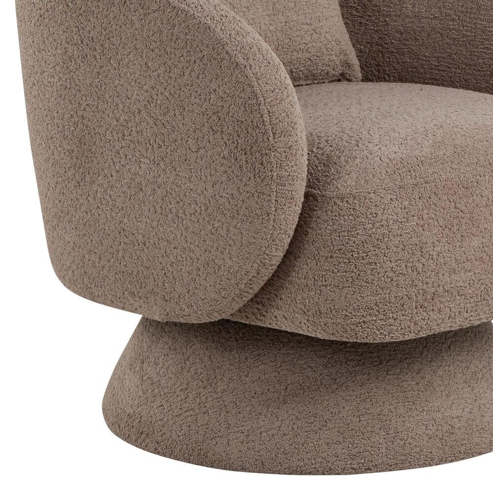 LumiSource Zara Swivel Accent Chair with Pillow in Taupe, , large