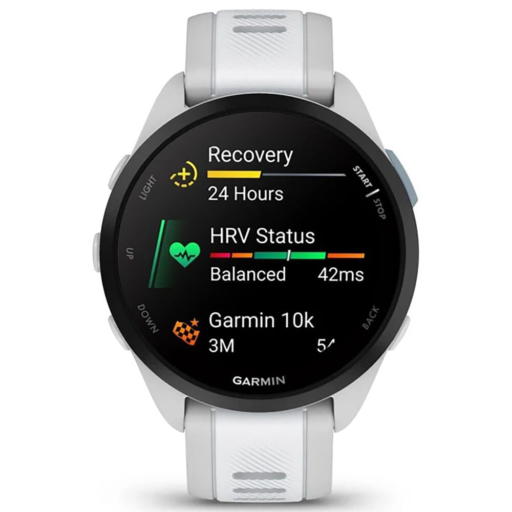 Garmin Forerunner 165 Smartwatch 30.4mm in Mist Gray and Whitestone, , large