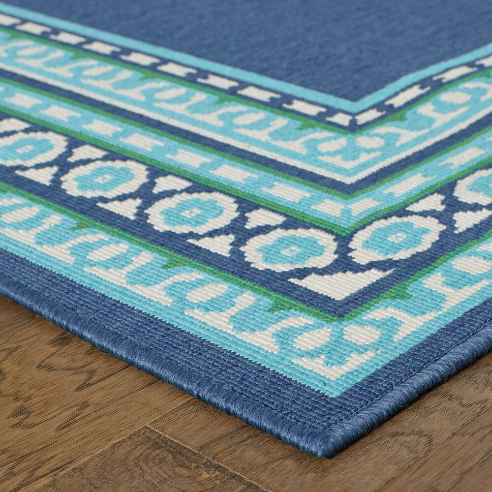Oriental Weavers Meridian Navy and Green 8'6" x 13' Indoor/Outdoor Area Rug, , large