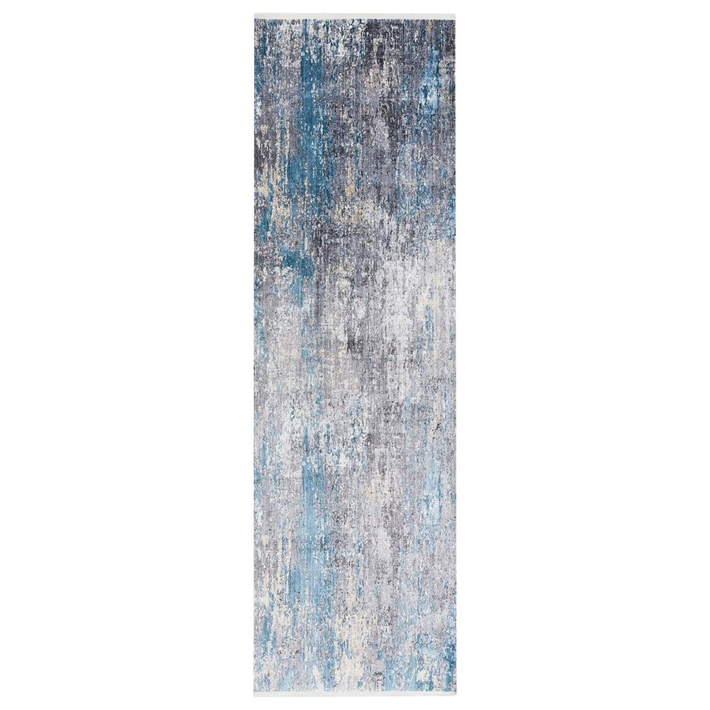 Safavieh Eclipse 3' x 10' Grey and Blue Runner, , large