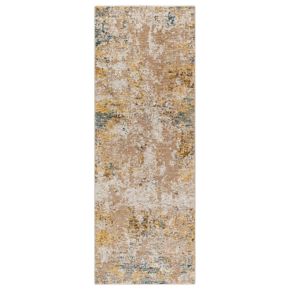 Surya Reina Cream, Light Gray, Light Brown, Tan, Denim and Mustard 2'7" x 10' Runner, , large