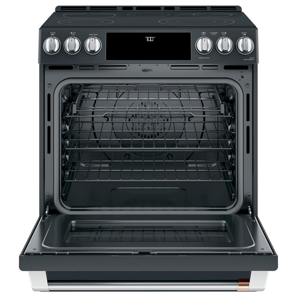 Cafe 2-Piece Kitchen Package with 30&quot; Slide-In Range and 1.7 Cu. Ft. Microwave Oven in Matte Black, , large