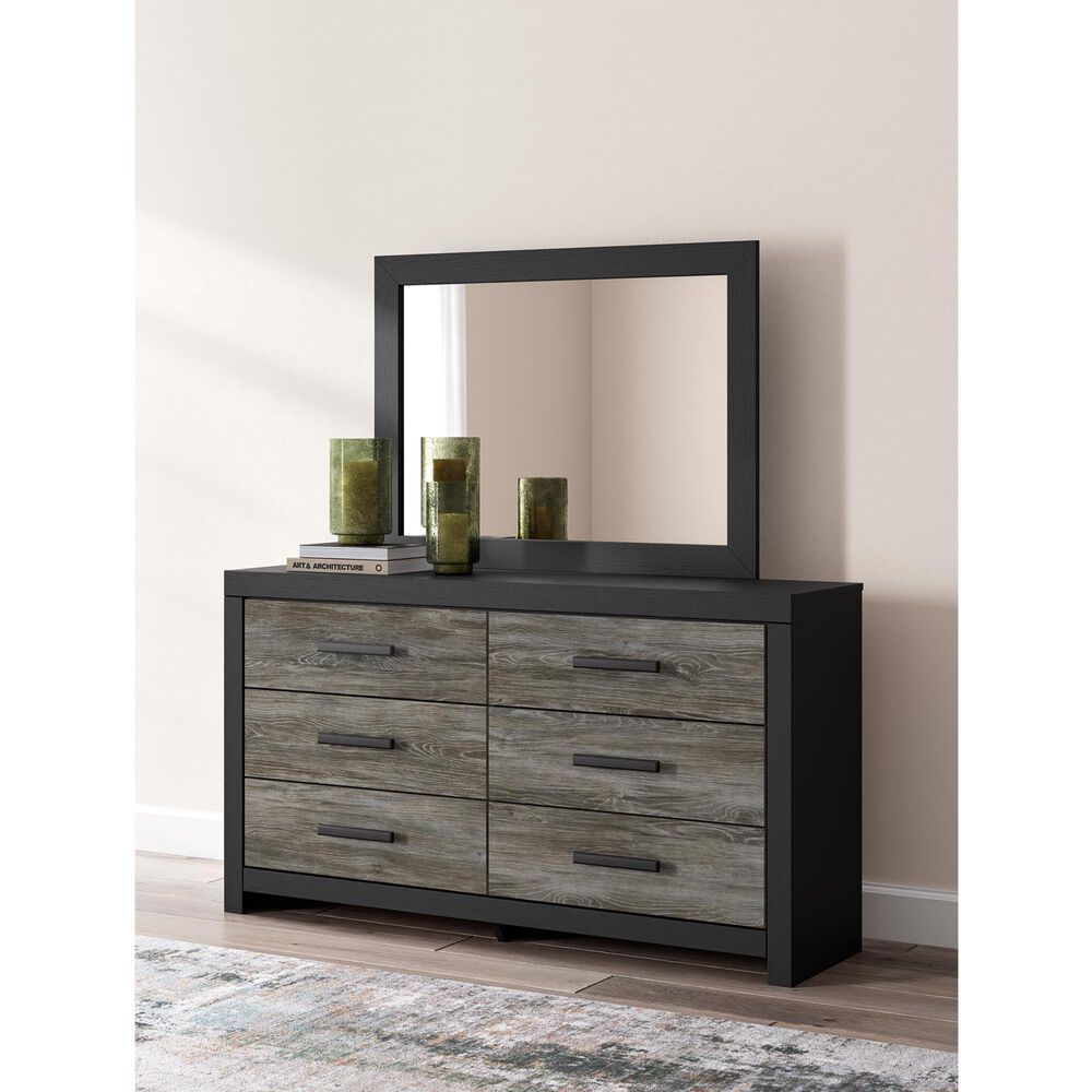 Ashley Broachmyn 6 Drawer Dresser Only in Warm Gray and Matte Black, , large