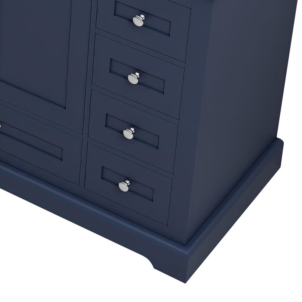 Lexora Home Dukes 84" Double Bathroom Vanity in Navy Blue with 2 cm White Quartz Top and Rectangular Sinks, , large