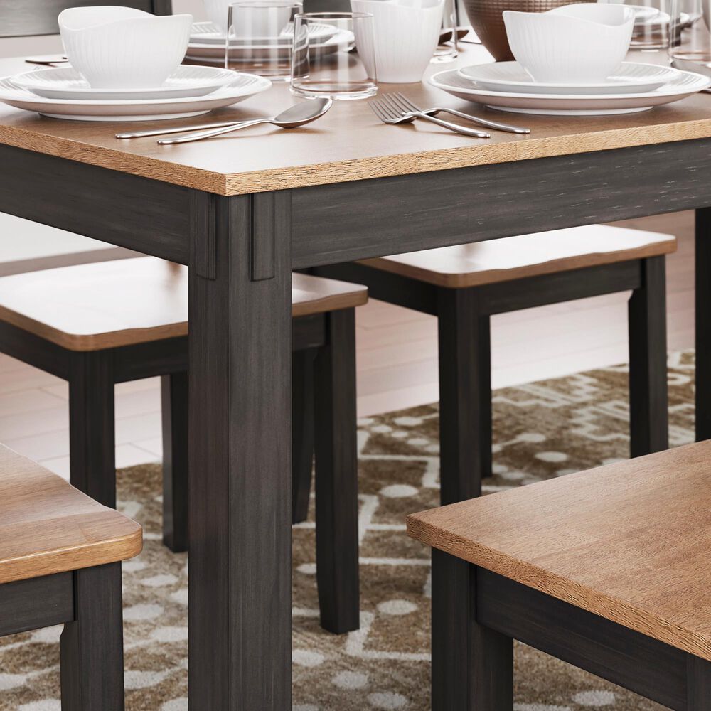 Ashley Gesthaven 5-Piece Rectangular Dining Set in Light Natural and Dark Brown, , large