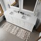 Lexora Home Dukes 84" Double Bathroom Vanity in White with 2 cm White Cultured Marble Top and Rectangular Sinks, , large