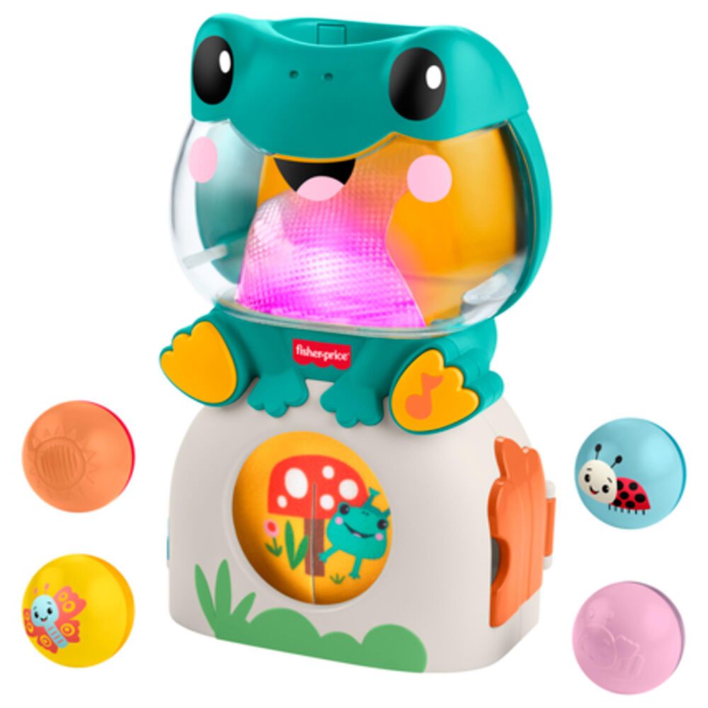 Fisher Price Infant Light-Up and Roll Frog Activity Toy, , large
