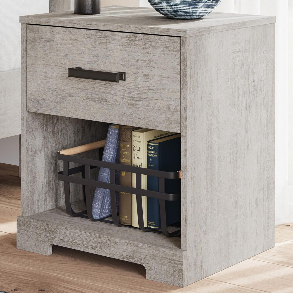 Ashley Shawburn 1-Drawer Nightstand in Light Gray, , large