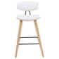 Armen Living Fox Counter Height Stool with White Upholstery in Patterned Oak, , large