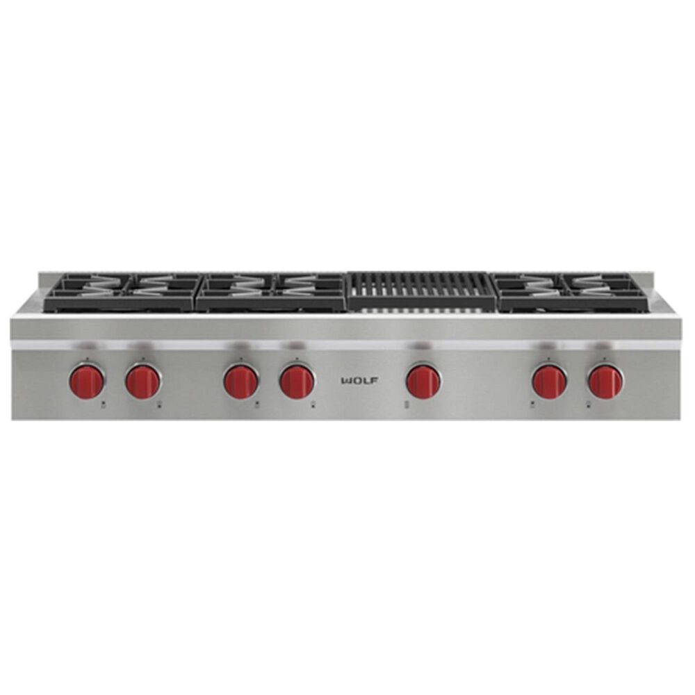 Wolf 48" Pro-Style Gas Rangetop in Stainless Steel, , large