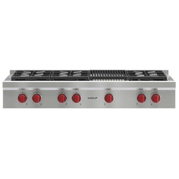 Wolf 48" Pro-Style Gas Rangetop in Stainless Steel, , large