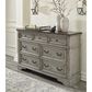 Ashley Lodenbay 7 Drawer Dresser with Mirror in Antiqued Gray and Walnut Brown, , large