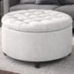 Regency Global Sourcing Knight 28" Round Storage Ottoman in White, , large