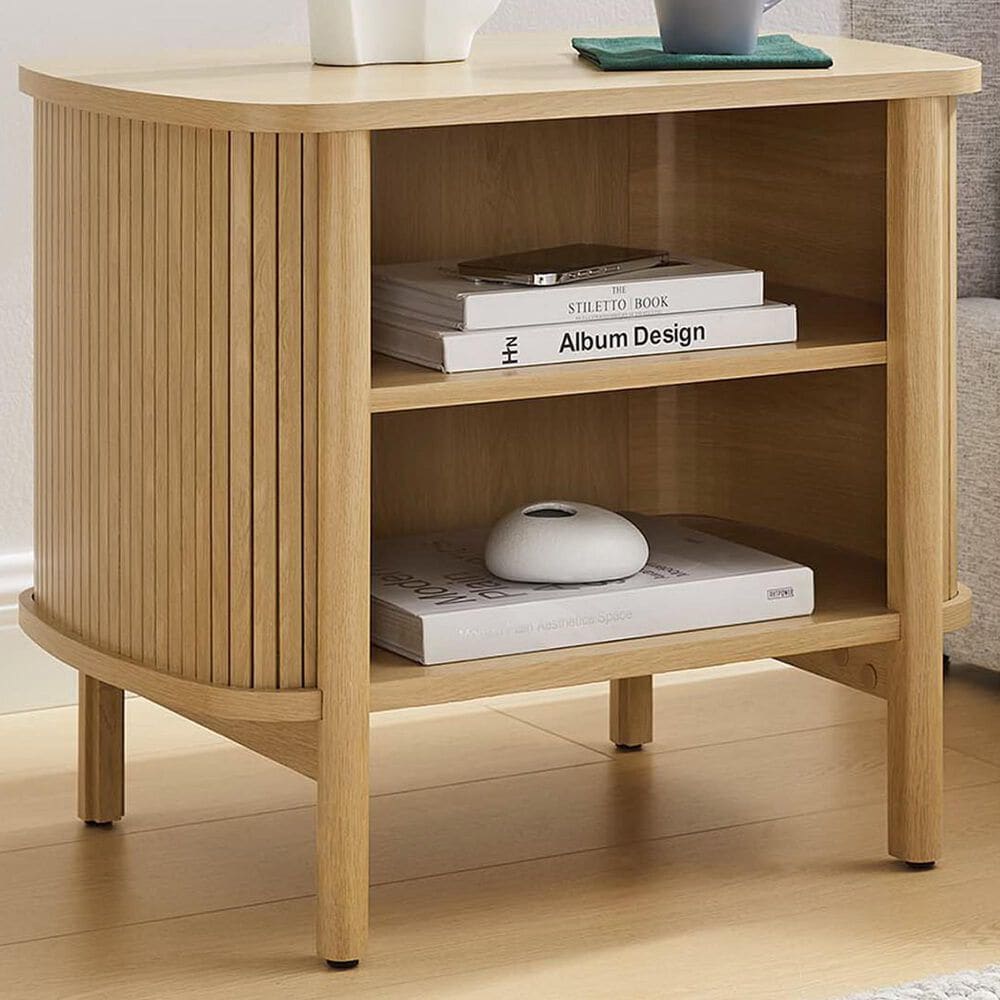 Modway Cadence Open 2 Shelves Nightstand in Oak, , large
