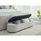 Urban Home Kiki Upholstered Hinged Storage Bench in Cotton Ball, , large