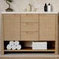 James Martin Vanities Solene 48" Single Bathroom Vanity in Seaside Oak with 3 cm Lime Delight Quartz Top and Rectangular Sink, , large