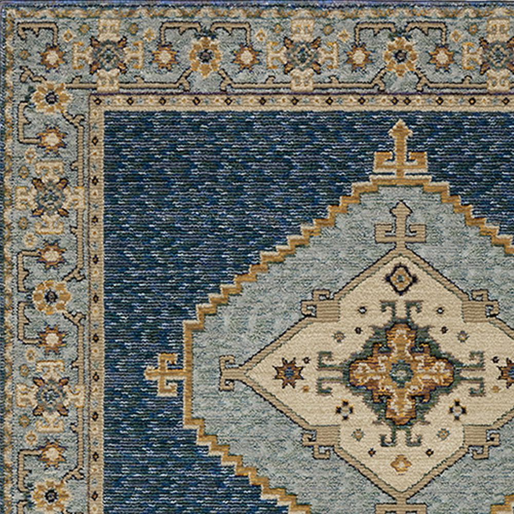 Oriental Weavers Andorra 2&#39;3&quot; x 8&#39; Blue and Gold Runner, , large
