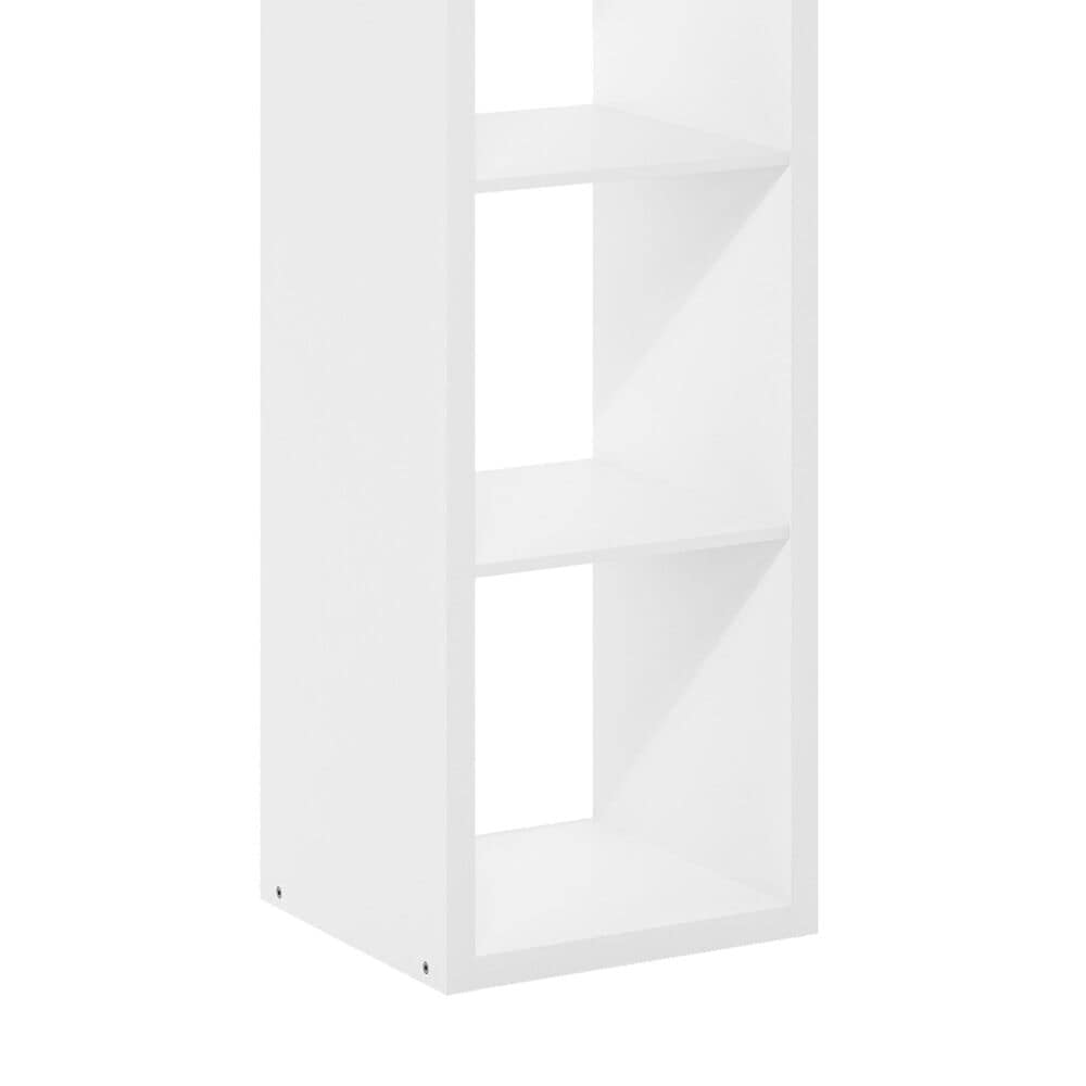 HOMLUX 4-Cube Vertical Reversible Open Back Bookshelf in White, , large