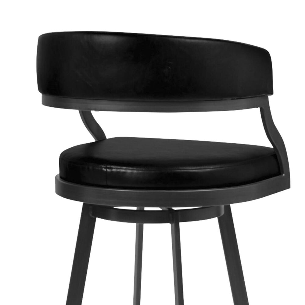 Blue River Saturn 26" Counter Stool with Vintage Black Seat in Mineral