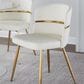 LumiSource Cinch Side Chair with White Faux Leather Cushion in Gold (Set of 2), , large