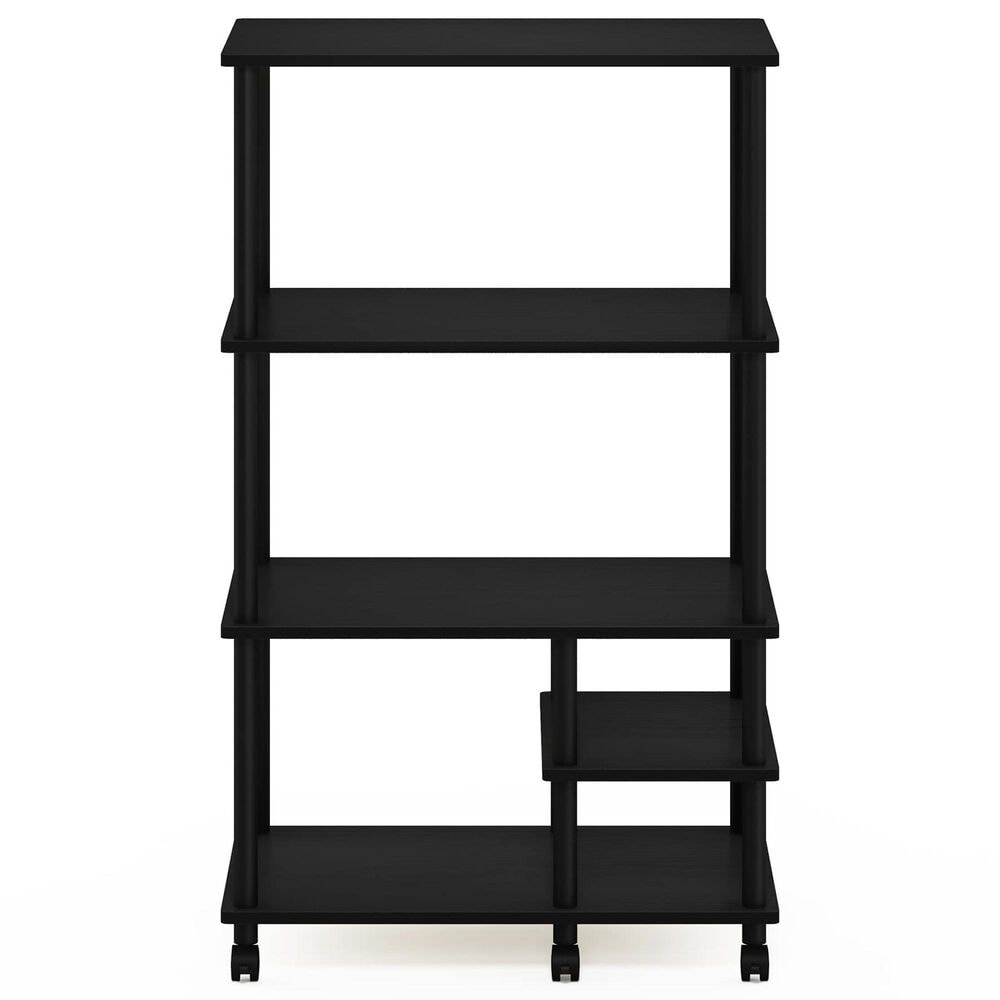 HOMLUX Turn-N-Tube 4-Tier Kitchen Storage Cart in Americano and Black, , large