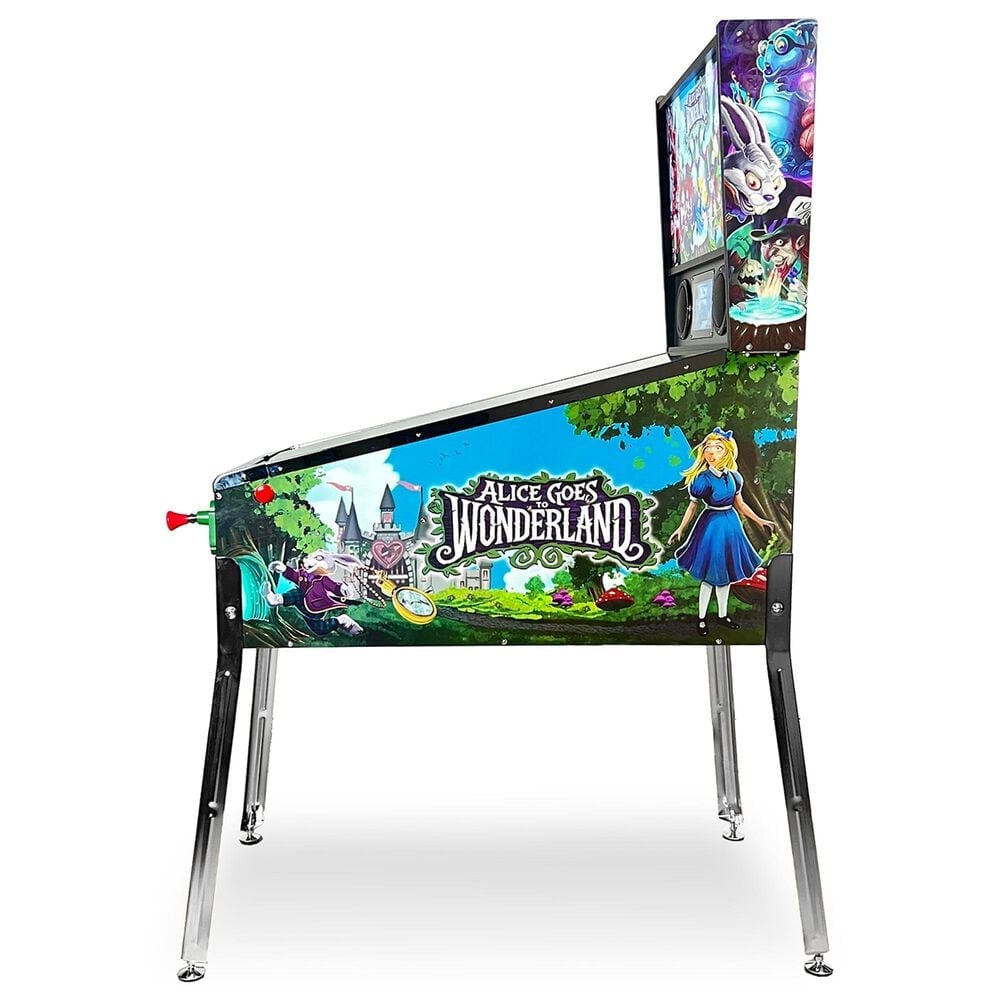 Wonderland Amusements Alice Goes to Wonderland Pinball Machine in Black, , large