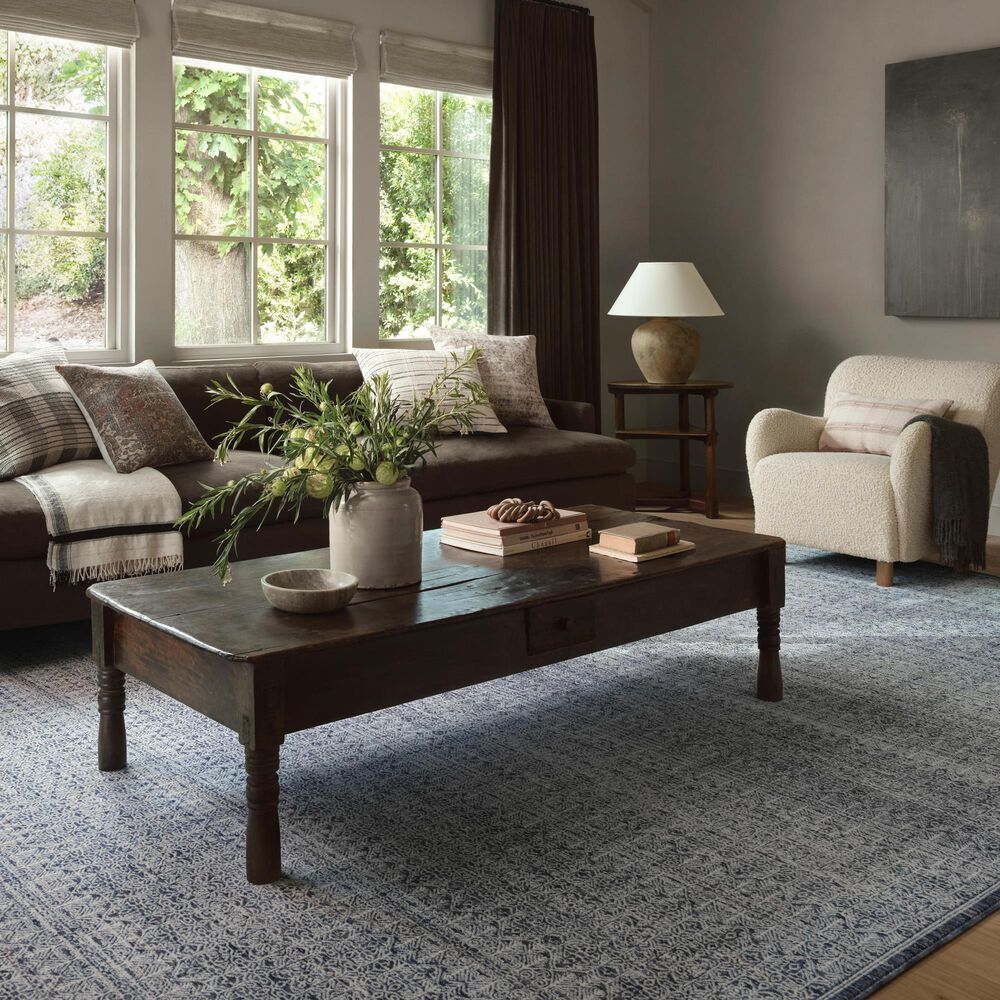 Amber Lewis x Loloi Zuma 7&#39;10&quot; x 10&#39; Denim and Ivory Area Rug, , large