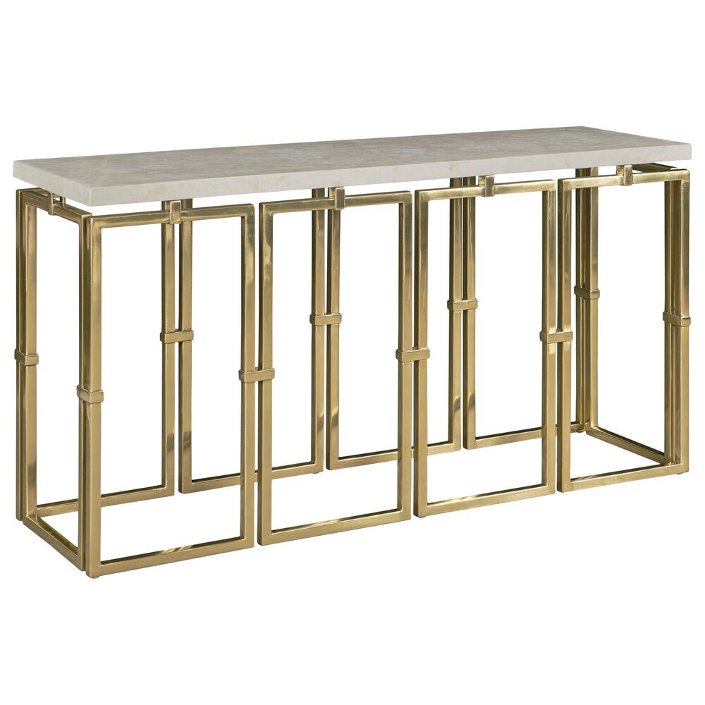 Century Links Console Table in Brass and Warm Ivory, , large