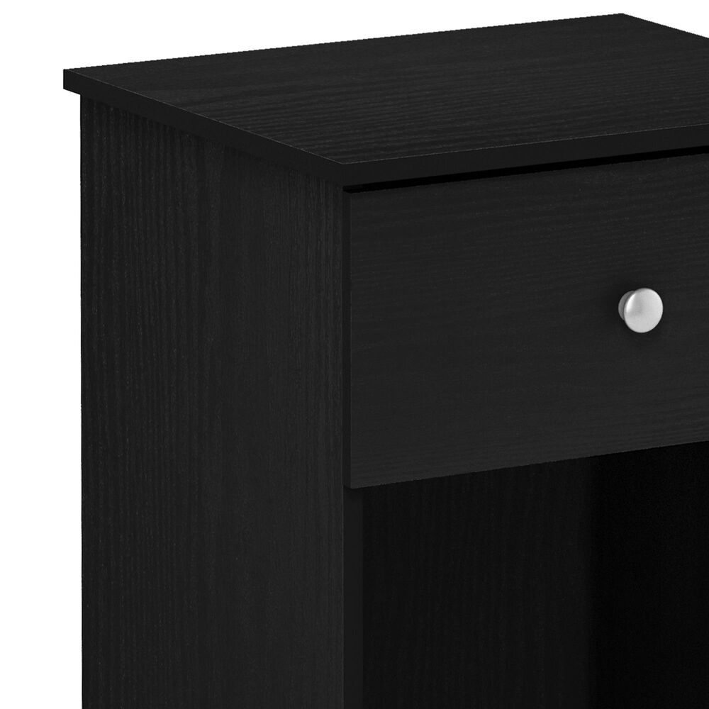 HOMLUX 1-Drawer Modern Nightstand with Knob Handle in Black Oak, , large