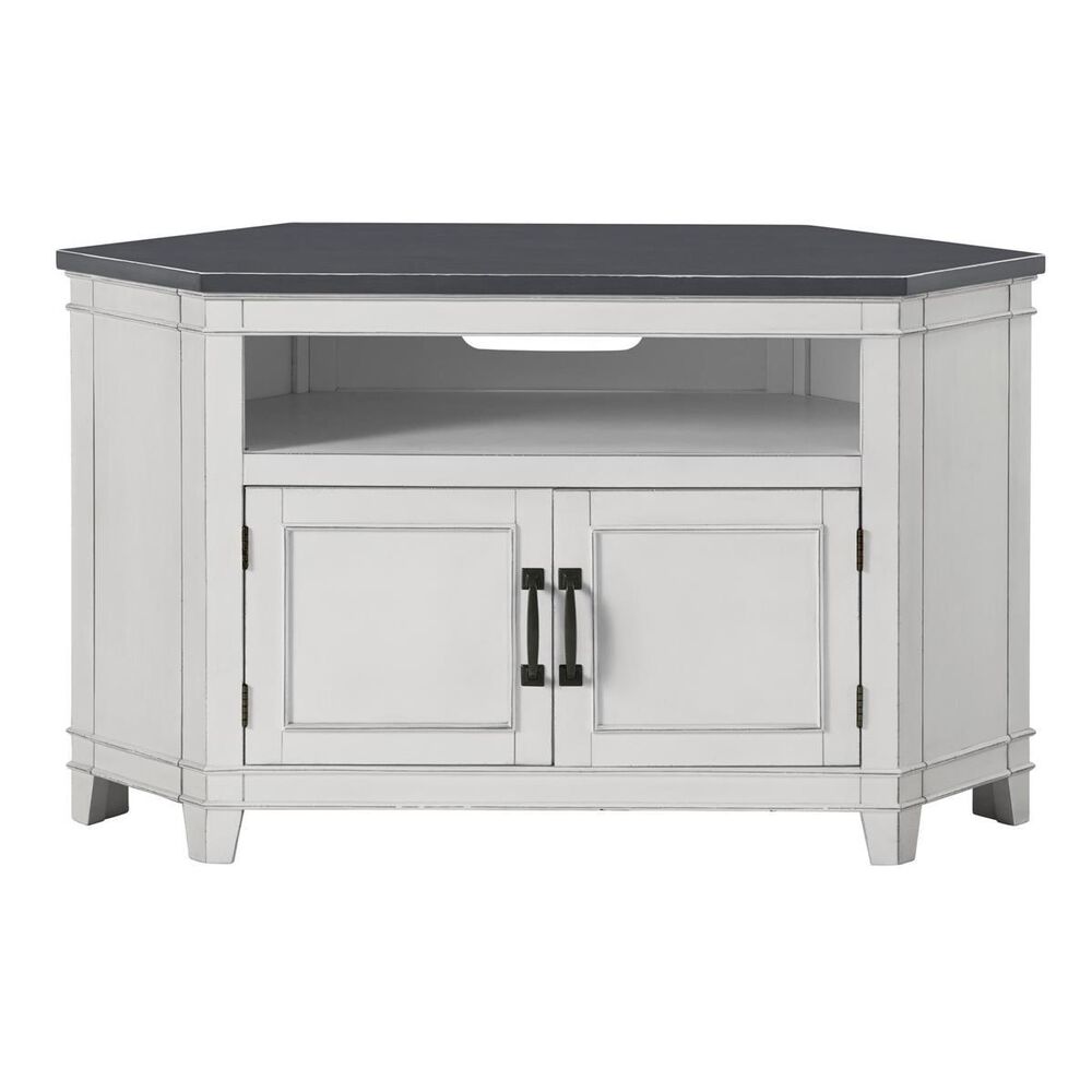 Martin Svensson Home Del Mar 50" Corner Entertainment Cabinet in White and Grey, , large