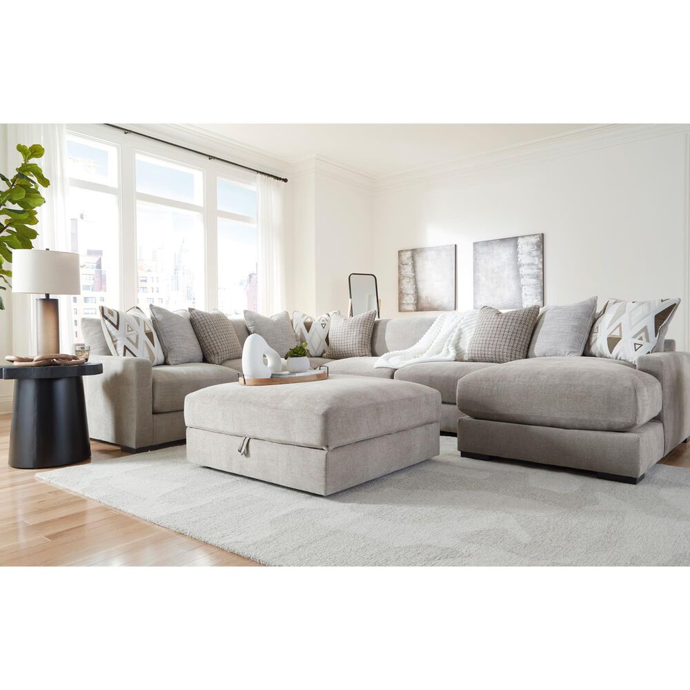 Ashley Aslan Court Storage Ottoman in Flax, , large