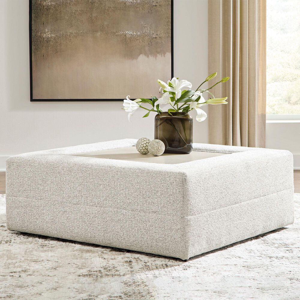 Ashley Ashbourne Estate Oversized Accent Ottoman in Snowstone, , large