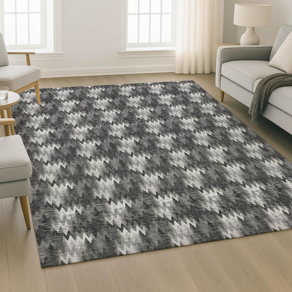 Dalyn Rug Company Soft Essentials Chevron Black 9' x 12' Area Rug, , large