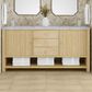 James Martin Vanities Marigot Single 72" Double Vanity in Sun-washed Oak with 3 cm Carrara White Marble Top, , large