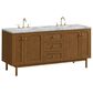 James Martin Laurent 72" Double Bathroom Vanity in Honey Oak with 3 cm Carrara Marble Top and Rectangular Sinks, , large