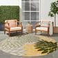 Nourison Aloha Floral 5"3" Round Green and Multicolor Indoor/Outdoor Area Rug, , large